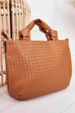 Hot Nobo Damska Pleciona Torebka Shopper NBAG-K1320 Brązowa