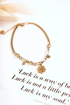 Bransoletki>Boto Damska Pojedyncza Bransoletka Na Nogę Koniczyna Złota