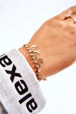 Sale Boto Damska Regulowana Bransoletka Z Cyrkoniami Motyle Złota