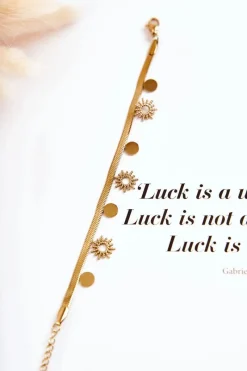 New Damska Regulowana Bransoletka Słońca I Koła Złota Bransoletki