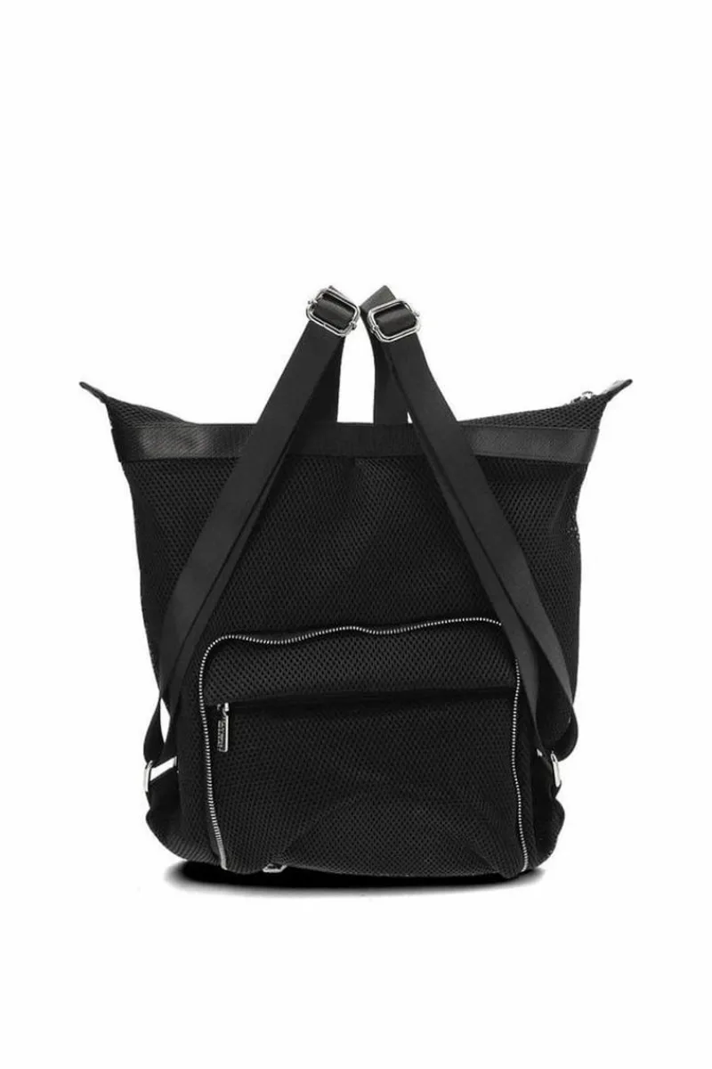 New Big Star Shoes Damska Siateczkowa Torebka Plecak Big Star LL574176 Czarny