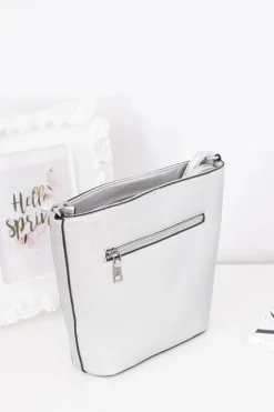 Listonoszki>Boto Damska Srebrna Listonoszka Torebka z Frędzlem