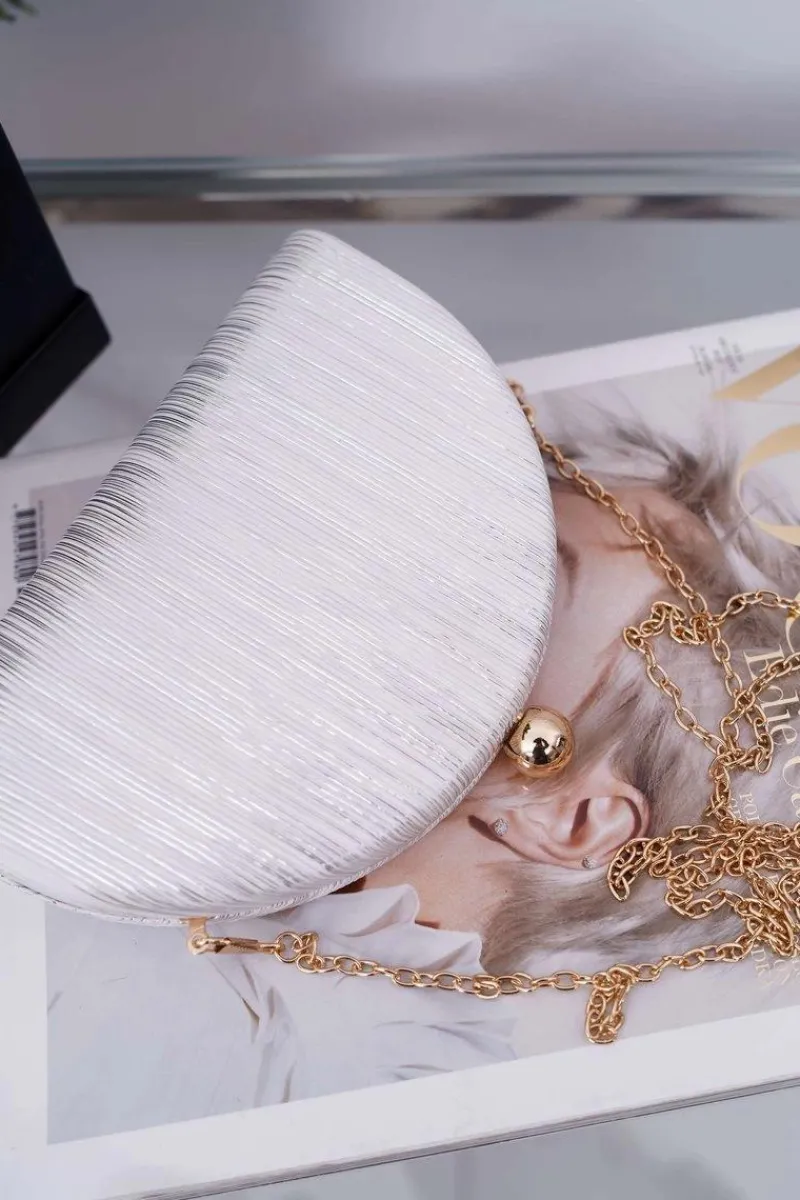 Sale Damska Srebrna Torebka Wieczorowa Kopertówki