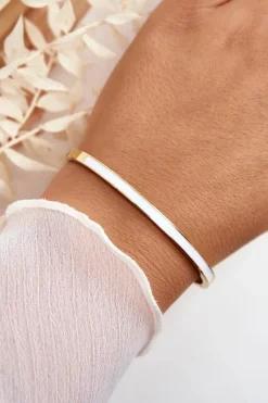 Discount Boto Damska Stalowa Bransoletka Na Zatrzask Złoto-Biała