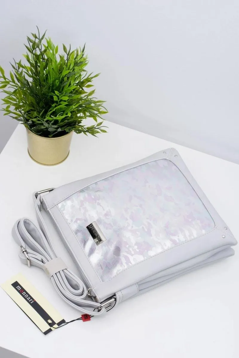 Torebki Monnari|Torebki Klasyczne>Monnari Damska Szara Torebka Listonoszka