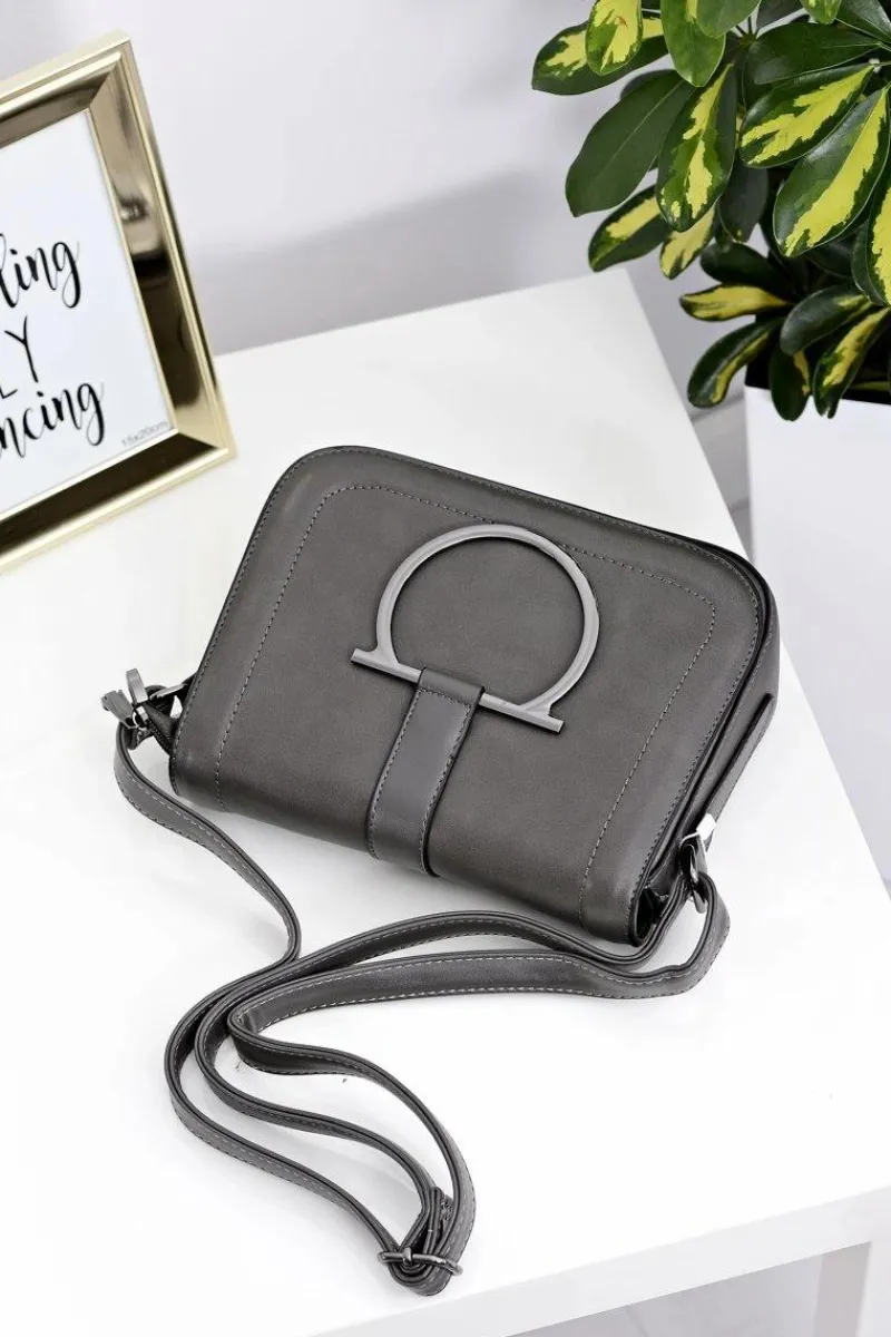 Hot Damska Szara Torebka na Ramię Listonoszka Listonoszki