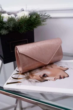 Kopertówki>Boto Damska Torebka Champagne Lakierowana Kopertówka