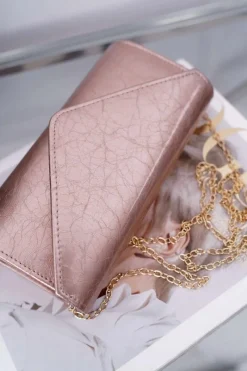 Kopertówki>Boto Damska Torebka Champagne Lakierowana Kopertówka