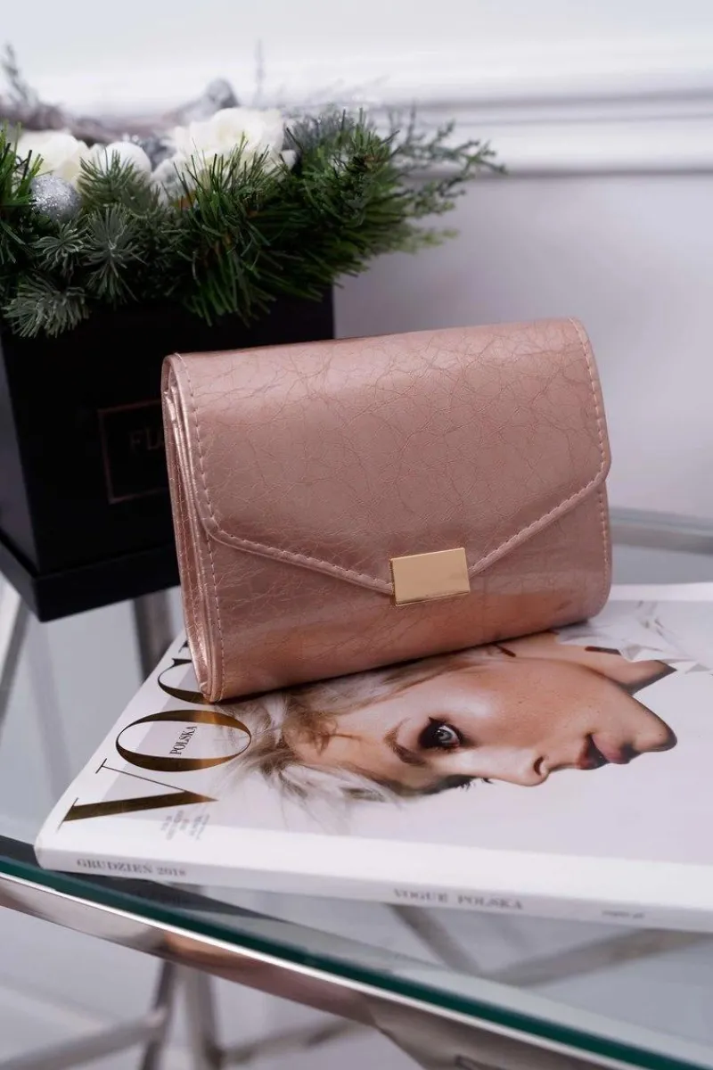 Outlet Boto Damska Torebka Champagne Lakierowana Stylowa Kopertówka