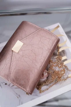 Outlet Boto Damska Torebka Champagne Lakierowana Stylowa Kopertówka