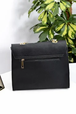 Hot Boto Damska Torebka Czarna Klasyczna z Łańcuszkiem