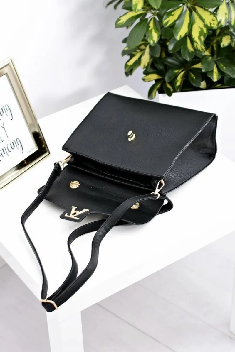 Hot Boto Damska Torebka Czarna Klasyczna z Łańcuszkiem