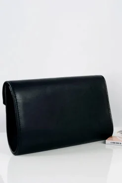 Kopertówki>Boto Damska Torebka Czarna Kopertówka Złoty Łańcuszek