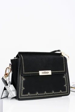 Online Boto Damska Torebka Czarna Listonoszka z Cyrkoniami