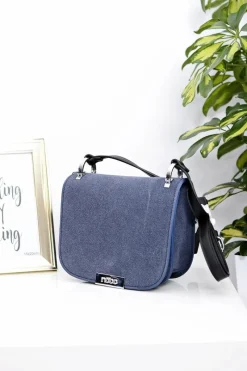 Clearance Damska Torebka Granatowa Listonoszka na Ramię Listonoszki