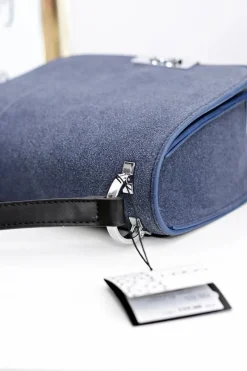 Clearance Damska Torebka Granatowa Listonoszka na Ramię Listonoszki