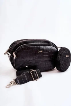 New GOE Damska Torebka Listonoszka 3w1 ZNJ032 Czarna
