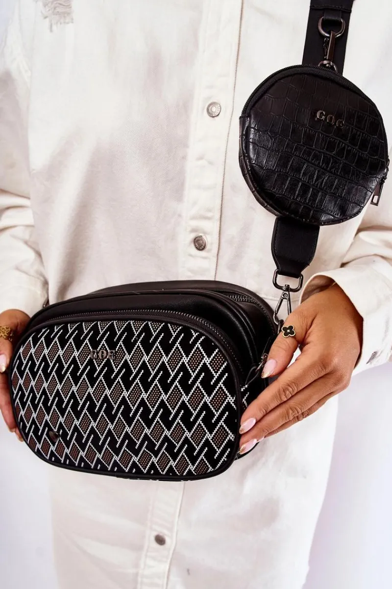 Torebki Klasyczne|Listonoszki>GOE Damska Torebka Listonoszka 3w1 ZNJ031 Czarna