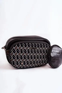 Torebki Klasyczne|Listonoszki>GOE Damska Torebka Listonoszka 3w1 ZNJ031 Czarna