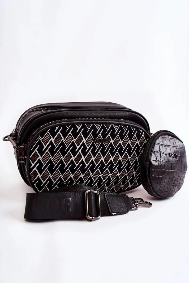 Torebki Klasyczne|Listonoszki>GOE Damska Torebka Listonoszka 3w1 ZNJ031 Czarna