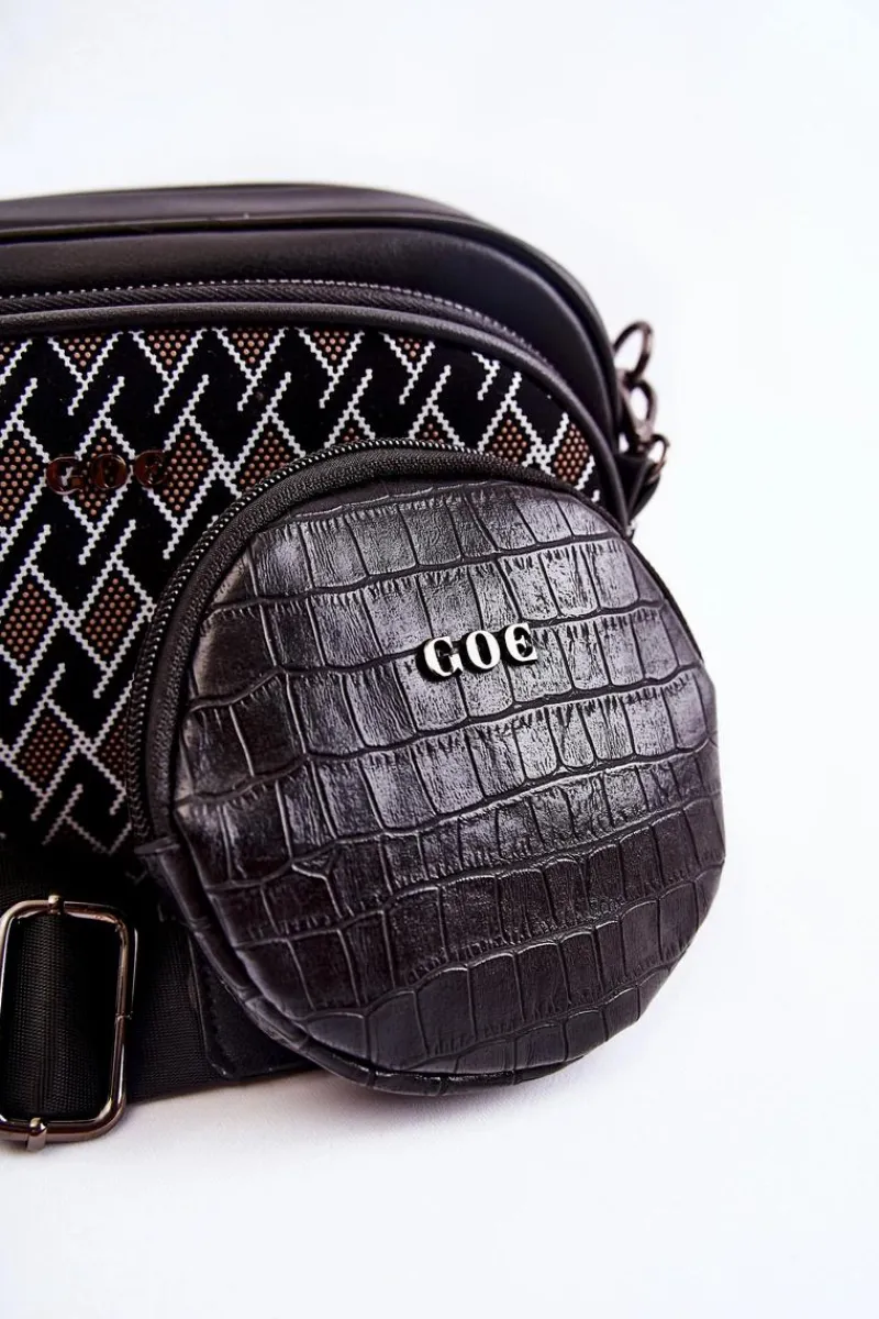 Torebki Klasyczne|Listonoszki>GOE Damska Torebka Listonoszka 3w1 ZNJ031 Czarna