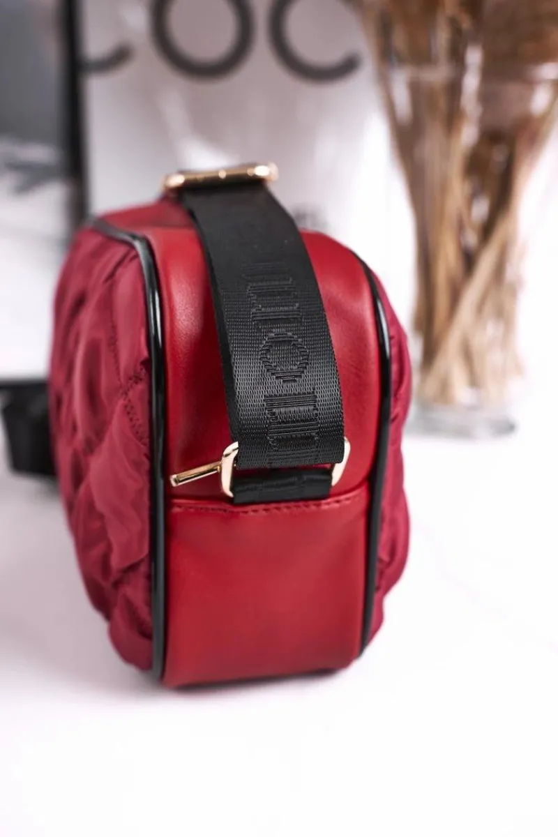 Monnari Damska Torebka Listonoszka BAG4010-005 Pikowana Burgundowa