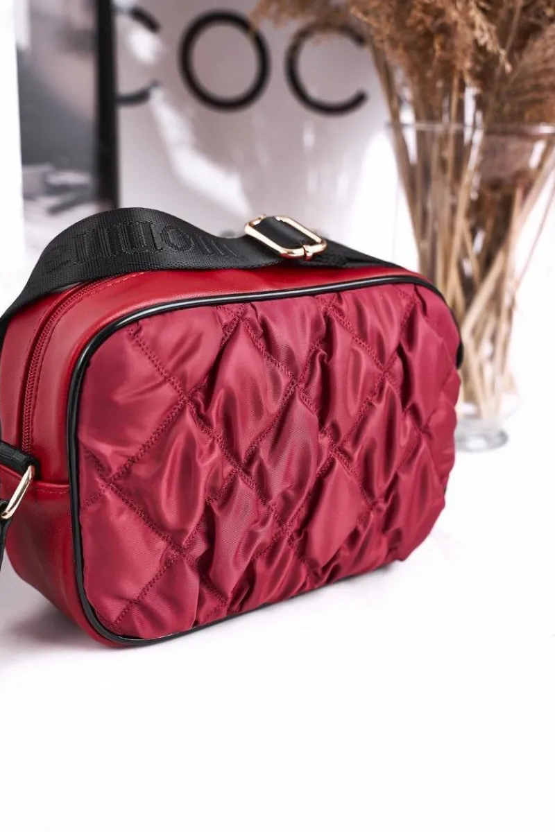Monnari Damska Torebka Listonoszka BAG4010-005 Pikowana Burgundowa