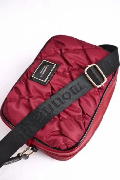 Monnari Damska Torebka Listonoszka BAG4010-005 Pikowana Burgundowa