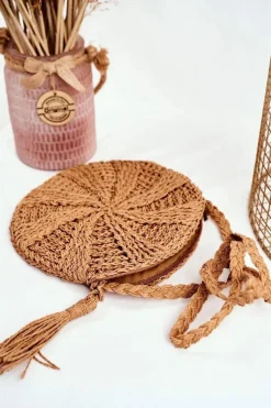 Online Damska Torebka Pleciona Boho Camel Torebki Klasyczne