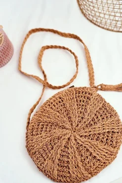 Online Damska Torebka Pleciona Boho Camel Torebki Klasyczne