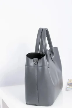 Damska Torebka Shopper Szara + Kosmetyczka Torebki Klasyczne