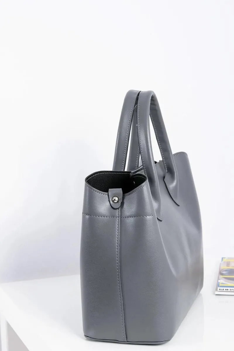 Damska Torebka Shopper Szara + Kosmetyczka Torebki Klasyczne