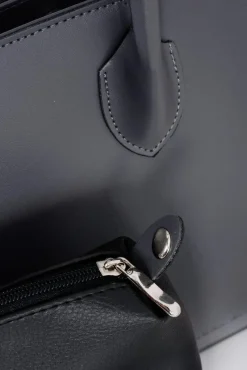 Damska Torebka Shopper Szara + Kosmetyczka Torebki Klasyczne