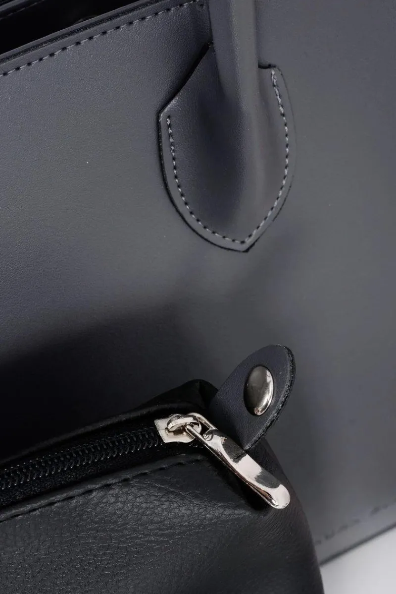 Damska Torebka Shopper Szara + Kosmetyczka Torebki Klasyczne