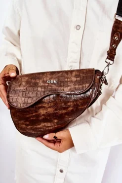 Sale GOE Damska Torebka Siodełko ZNJ041 Brązowa