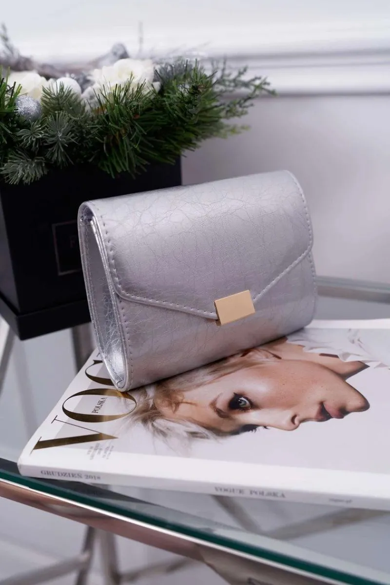 Kopertówki>Boto Damska Torebka Srebrna Lakierowana Stylowa Kopertówka