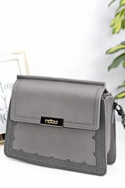 Listonoszki>Boto Damska Torebka Szara Listonoszka z Cyrkoniami