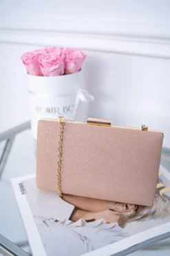 Kopertówki>Boto Damska Torebka Wieczorowa Brokatowa Różowa