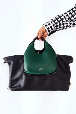 Sale Nobo Damska Torebka Z Paskiem L2990 Czarno-Zielona