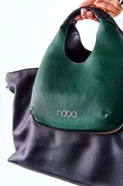 Sale Nobo Damska Torebka Z Paskiem L2990 Czarno-Zielona