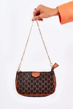 New Damska Torebka Z Portmonetką 3w1 Brązowa Bormea Torebki Klasyczne|Listonoszki