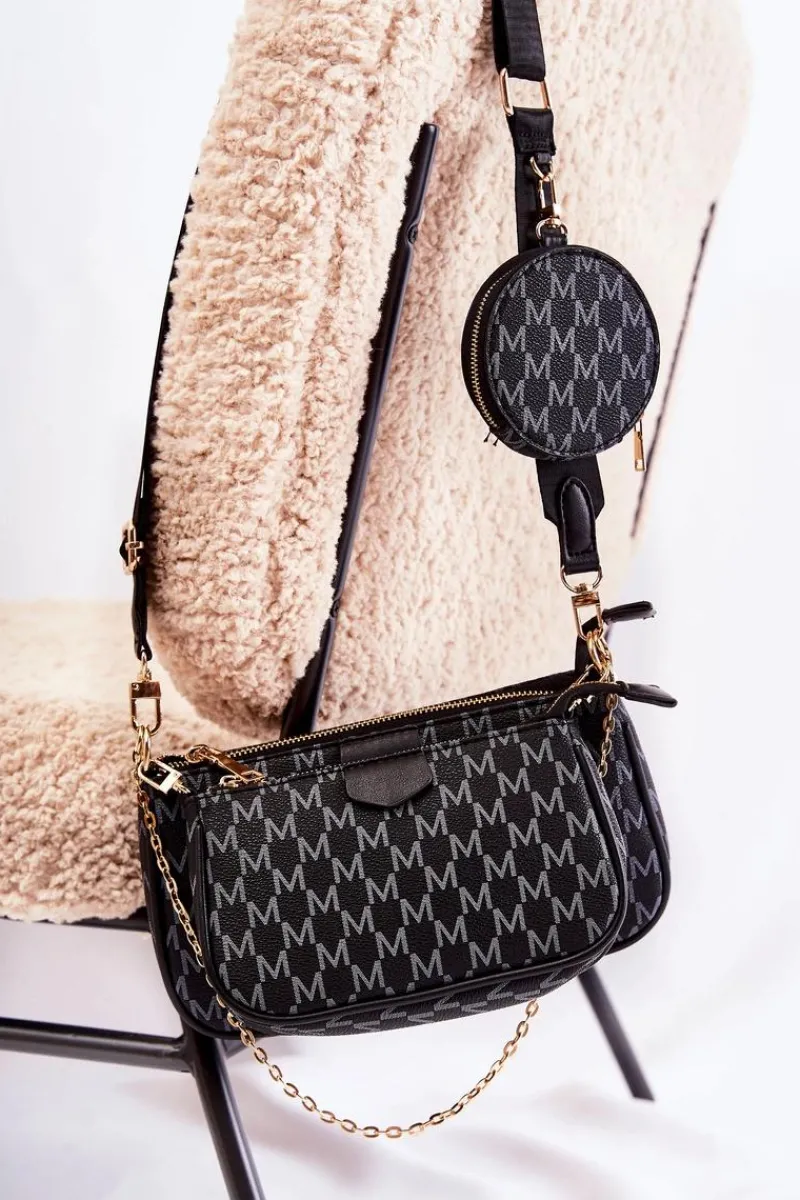 Torebki Klasyczne|Listonoszki>Boto Damska Torebka Z Portmonetką 3w1 Czarna Bormea