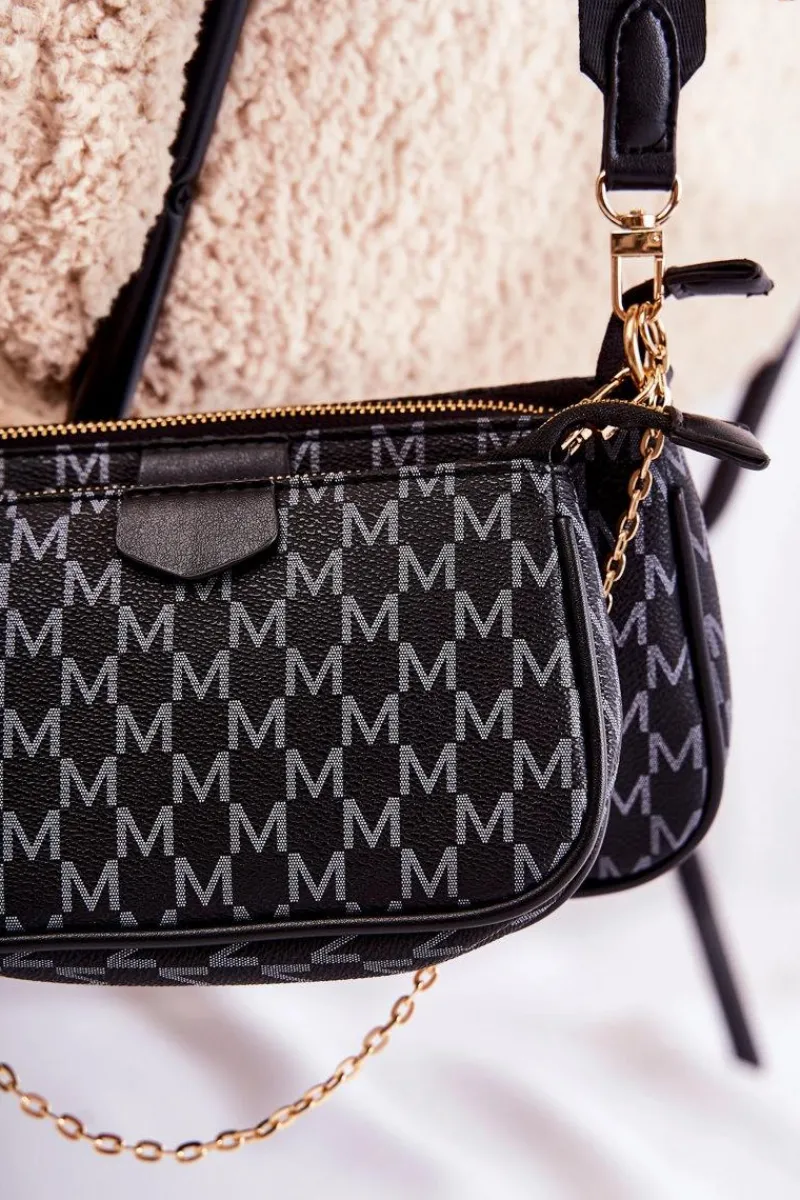 Torebki Klasyczne|Listonoszki>Boto Damska Torebka Z Portmonetką 3w1 Czarna Bormea