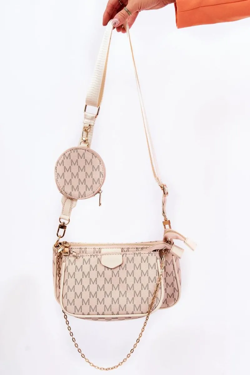 Clearance Boto Damska Torebka Z Portmonetką 3w1 Beżowa Bormea