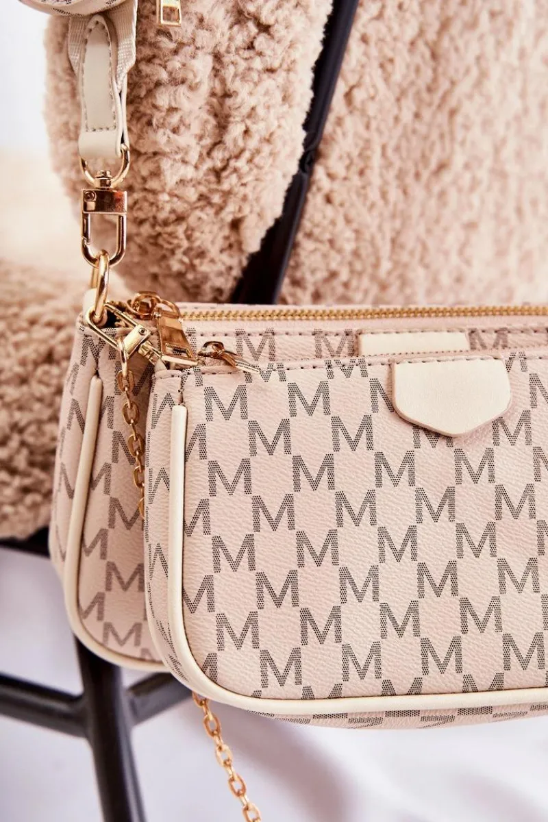 Clearance Boto Damska Torebka Z Portmonetką 3w1 Beżowa Bormea