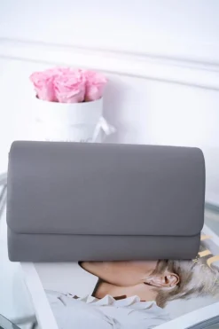 New Boto Damska Wieczorowa Torebka Szara Kopertówka