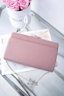 Outlet Damska Wieczorowa Torebka Różowa Kopertówka Kopertówki