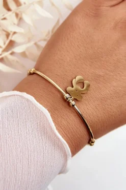 Bransoletki>Boto Damska Wsuwana Stalowa Bransoletka Miś Złota