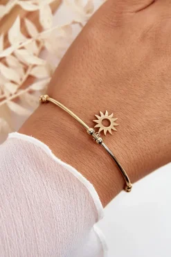 Discount Boto Damska Wsuwana Stalowa Bransoletka Słońce Złota