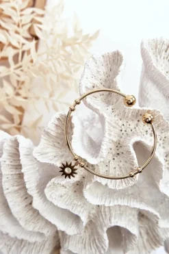 Discount Boto Damska Wsuwana Stalowa Bransoletka Słońce Złota